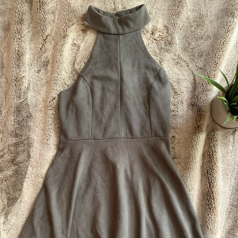 Velvet lace up dress